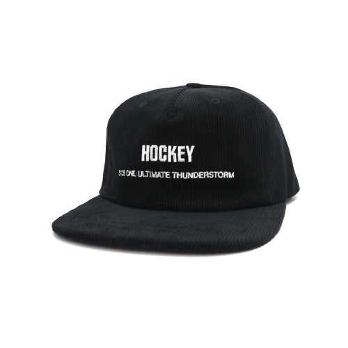 HOCKEY CAP ホッケー キャップ SIDE ONE CORDUROY SNAPBACK BLACK スケートボード スケボー 