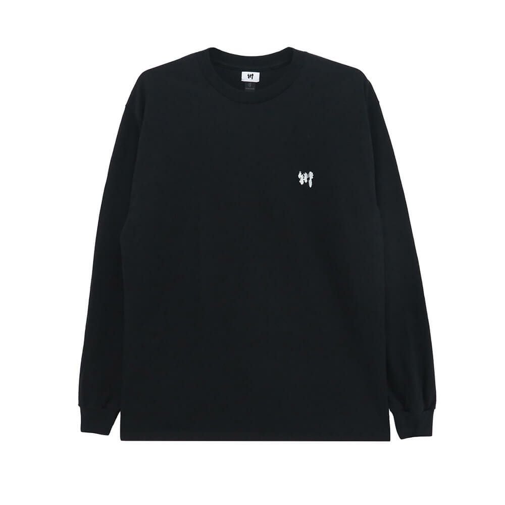 KAWA LONG SLEEVE 川 ロングスリーブTシャツ 川 LOGO 1 POINT BLACK/WHITE スケートボード スケボー 