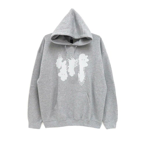 KAWA HOOD 川 パーカー 川 BIG LOGO GREY/WHITE スケートボード スケボー 