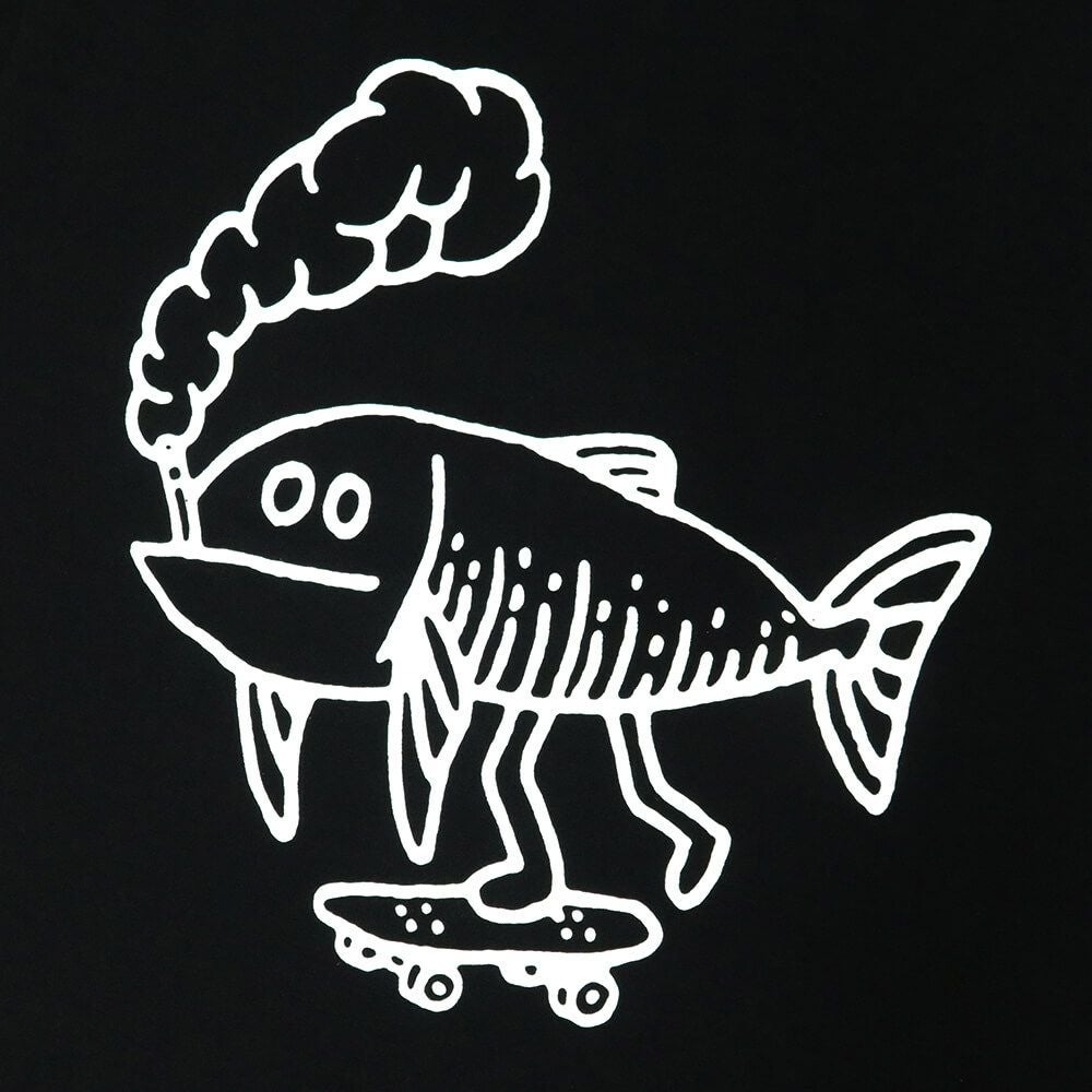 CHAOS FISHING CLUB LONG SLEEVE カオスフィッシングクラブ ロングスリーブTシャツ OSAKANA KUN BLACK スケートボード スケボー 1