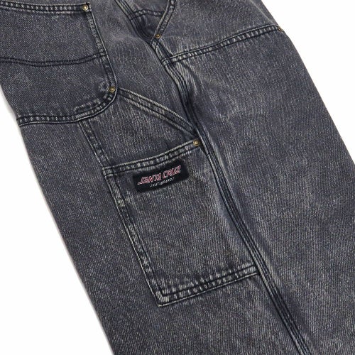SANTA CRUZ JEANS サンタクルーズ パンツ ジーンズ DOUBLE KNEE CARPENTER DENIM BLACK WASH スケートボード スケボー 5