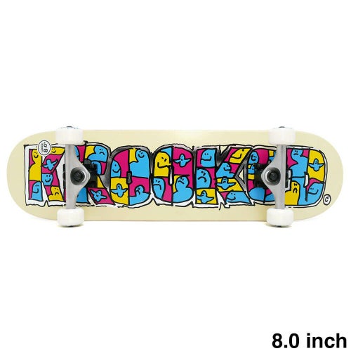 防水ケース付き KROOKED クルキッド コンプリートセット スケートボード完成品 GATHERING YELLOW 8.0 スケートボード スケボー 1