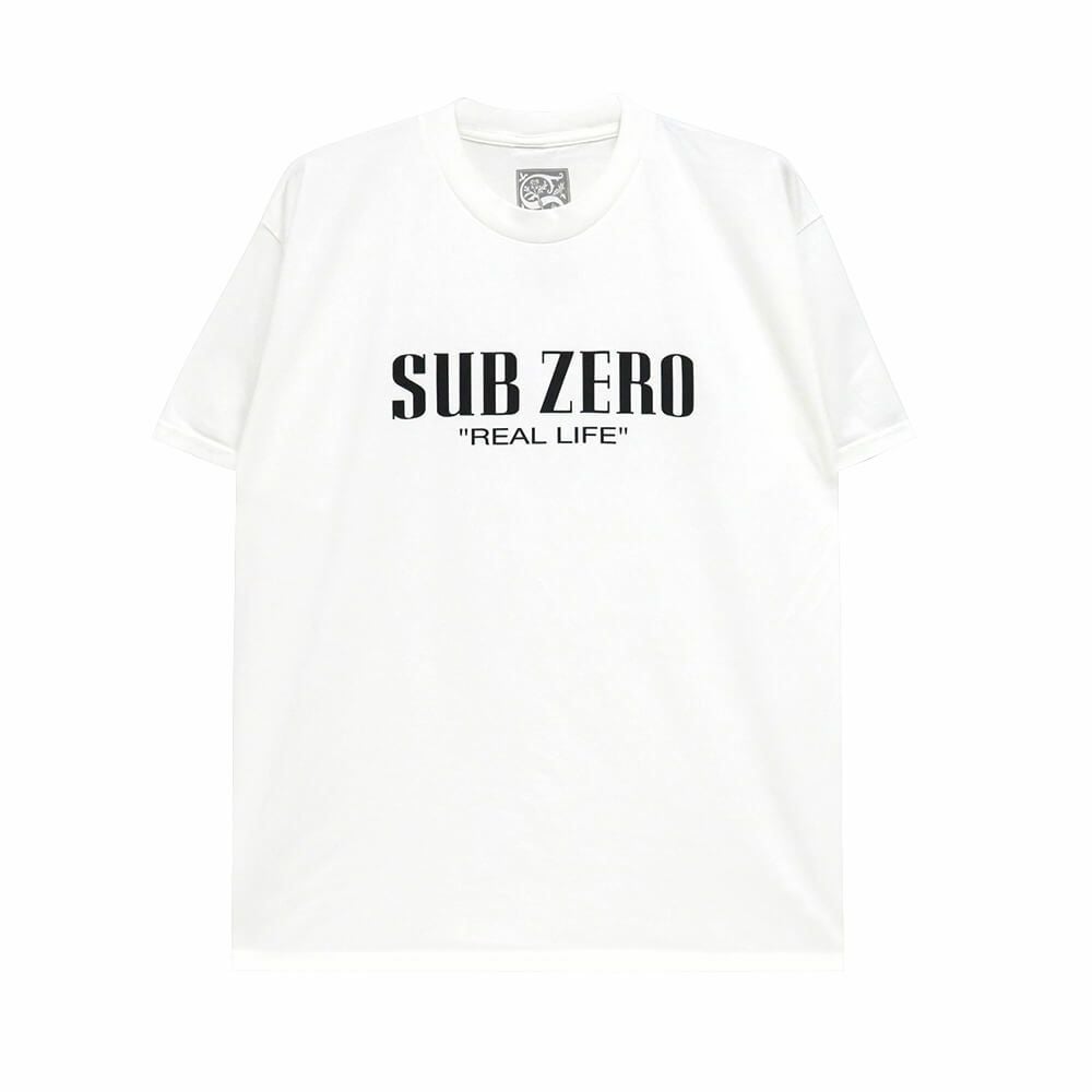 SUB ZERO T-SHIRT サブゼロ Tシャツ REAL LIFE WHITE スケートボード スケボー 