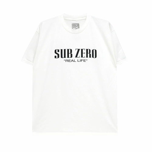 SUB ZERO T-SHIRT サブゼロ Tシャツ REAL LIFE WHITE スケートボード スケボー 