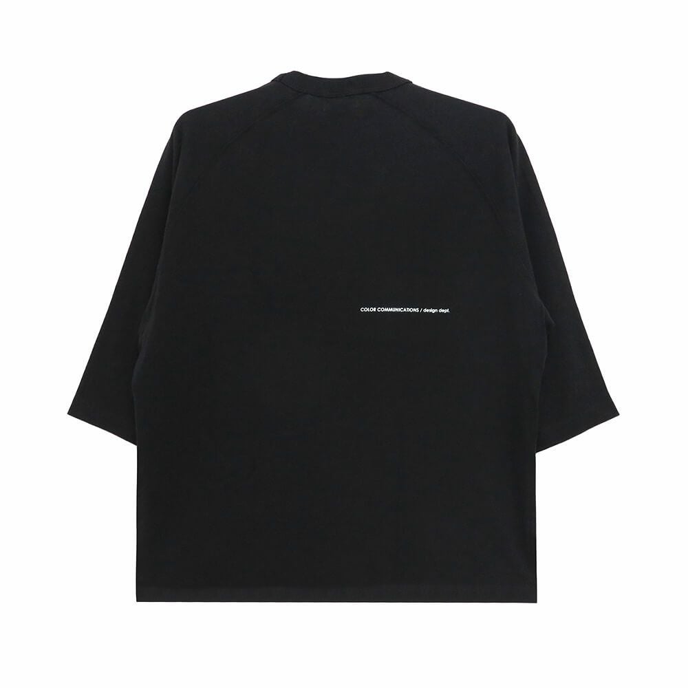 COLOR COMMUNICATIONS LONG SLEEVE カラーコミュニケーションズ 7分袖Tシャツ WAWA OWL EMB LETTER BLACK スケートボード スケボー 4