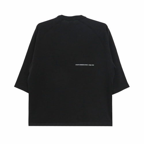 COLOR COMMUNICATIONS LONG SLEEVE カラーコミュニケーションズ 7分袖Tシャツ WAWA OWL EMB LETTER BLACK スケートボード スケボー 4