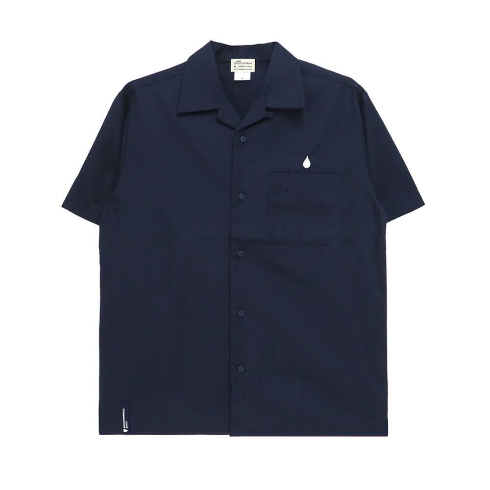 COLOR COMMUNICATIONS SHORT SLEEVE SHIRTS カラーコミュニケーションズ 半袖シャツ DRIP EMB TC TWILL DARK NAVY スケートボード スケボー 