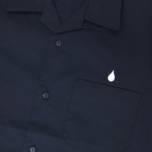 COLOR COMMUNICATIONS SHORT SLEEVE SHIRTS カラーコミュニケーションズ 半袖シャツ DRIP EMB TC TWILL DARK NAVY スケートボード スケボー 1