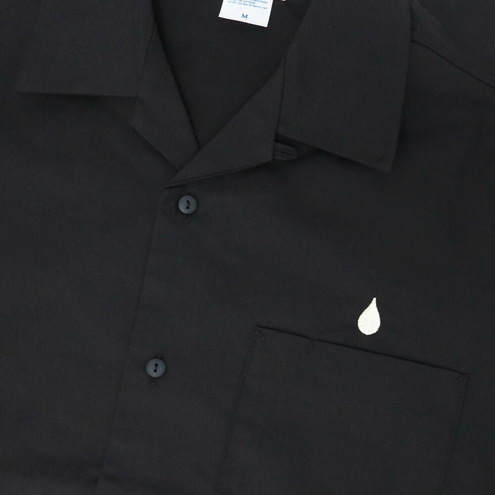 COLOR COMMUNICATIONS SHORT SLEEVE SHIRTS カラーコミュニケーションズ 半袖シャツ DRIP EMB TC TWILL BLACK スケートボード スケボー 1