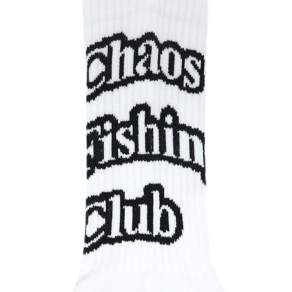 CHAOS FISHING CLUB SOCKS カオスフィッシングクラブ ソックス 靴下 1 PAC ARCH LOGO WHITE スケート4