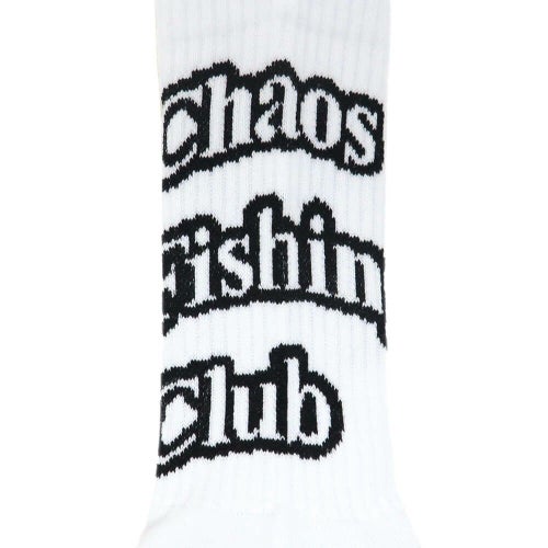 CHAOS FISHING CLUB SOCKS カオスフィッシングクラブ ソックス 靴下 1 PAC ARCH LOGO WHITE スケート4