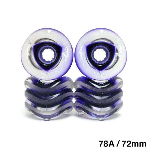 SHARK WHEEL シャークウィール ソフトウィール（クルーザー） DNA（78A）CLEAR PURPLE HUB 72mm スケートボード スケボー 1