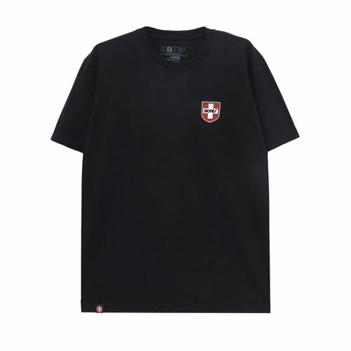 BONES T-SHIRT ボーンズ Tシャツ SWISS SHIELD BLACK スケートボード スケボー 