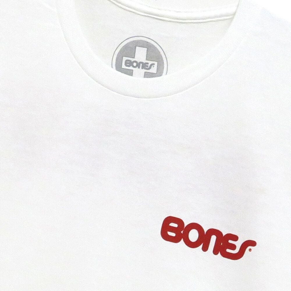 BONES T-SHIRT ボーンズ Tシャツ SWISS TEXT WHITE スケートボード