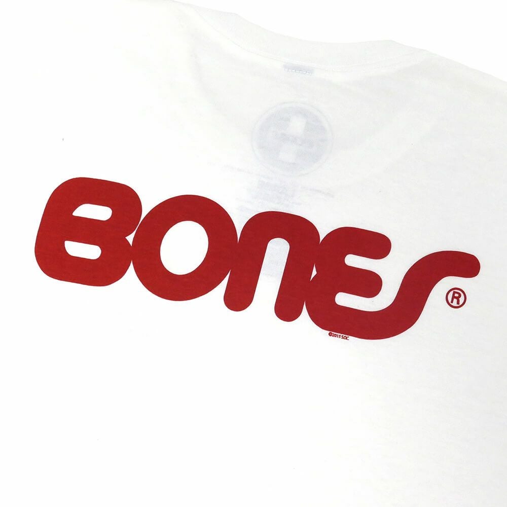 BONES T-SHIRT ボーンズ Tシャツ SWISS TEXT WHITE スケートボード