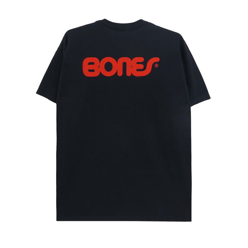 BONES T-SHIRT ボーンズ Tシャツ SWISS TEXT BLACK スケートボード スケボー 