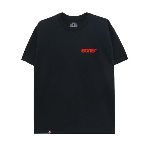 BONES T-SHIRT ボーンズ Tシャツ SWISS TEXT BLACK スケートボード スケボー 1
