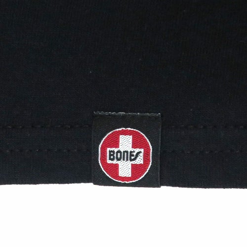 BONES T-SHIRT ボーンズ Tシャツ SWISS TEXT BLACK スケートボード スケボー 4