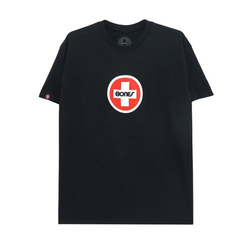 BONES T-SHIRT ボーンズ Tシャツ SWISS CIRCLE BLACK スケートボード スケボー 