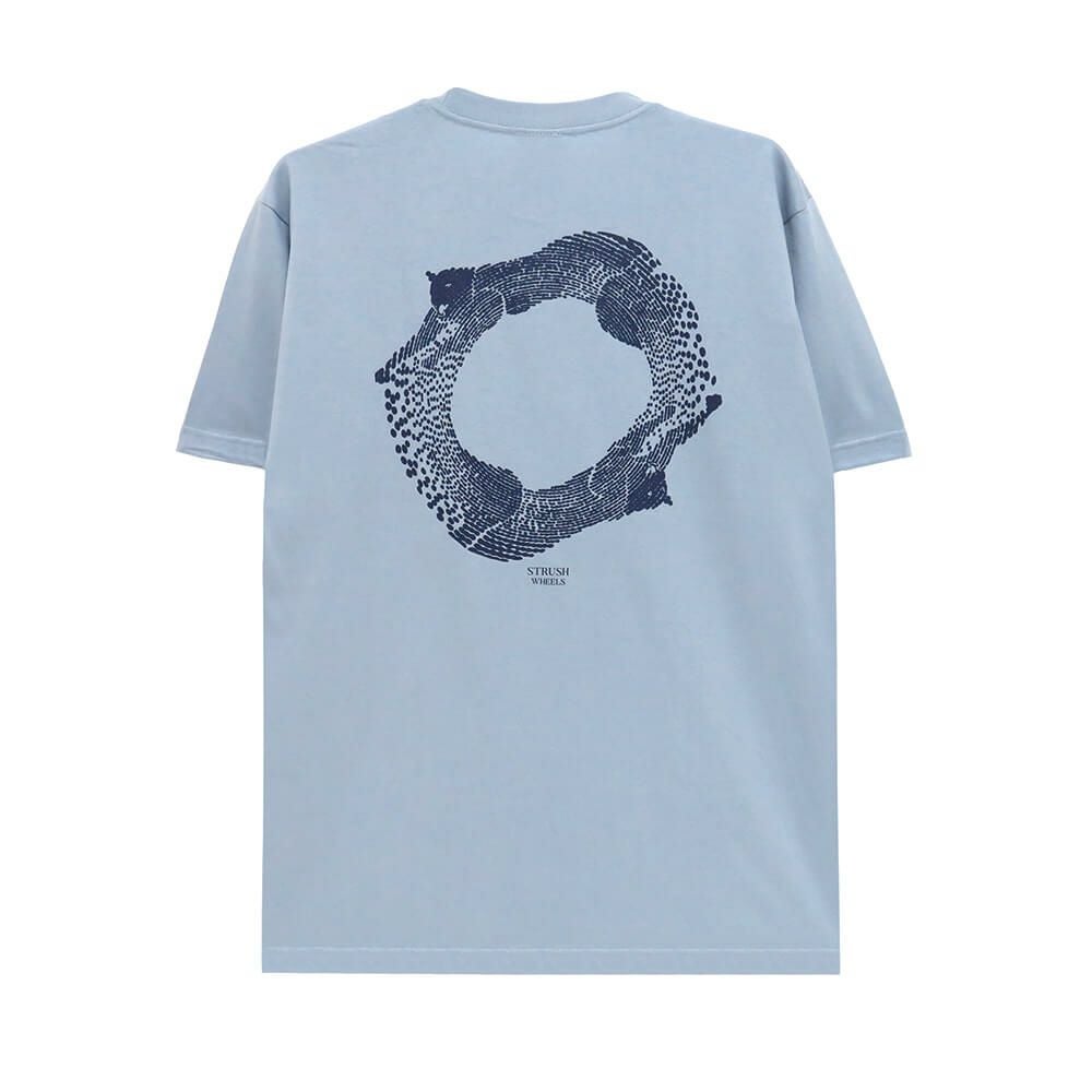 STRUSH T-SHIRT ストラッシュ Tシャツ PANTHER ART BY GURU KATO ACID BLUE スケートボード スケボー 