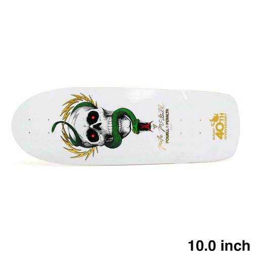 POWELL PERALTA DECK パウエルペラルタ デッキ MIKE MCGILL MCTWIST SKULL & SNAKE WHITE 40TH ANNIVERSARY REISSUE 10.0 WHEEL WELLS スケートボード スケボー 1