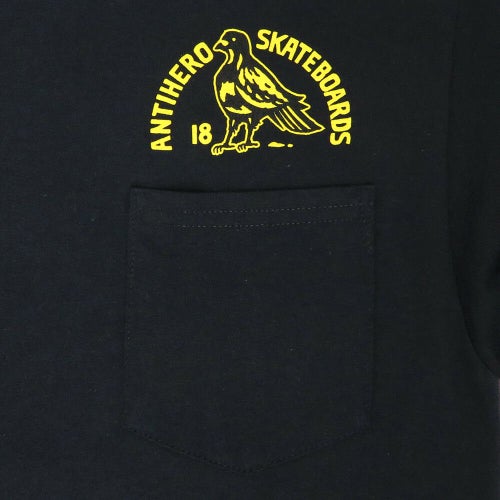 ANTIHERO LONG SLEEVE アンチヒーロー ロングスリーブTシャツ ROCK DAVE FILL POCKET BLACK スケートボード スケボー 3