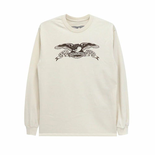 ANTIHERO LONG SLEEVE アンチヒーロー ロングスリーブTシャツ BASIC EAGLE CREAM/BROWN スケートボード スケボー 