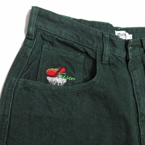 EVISEN SHORTS エビセンー ショーツ SUSHI DENIM LIGHT GREEN スケートボード スケボー 1