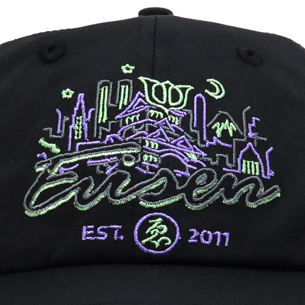 EVISEN CAP エビセン キャップ EVI CITY 6 PANEL BLACK スケートボード スケボー 5