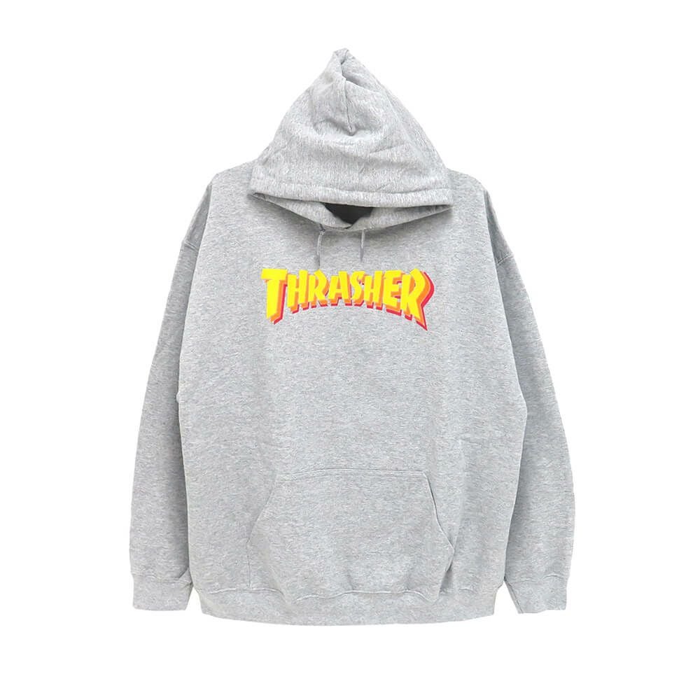 THRASHER HOOD スラッシャー パーカー STACKED GREY（US企画） スケートボード スケボー 