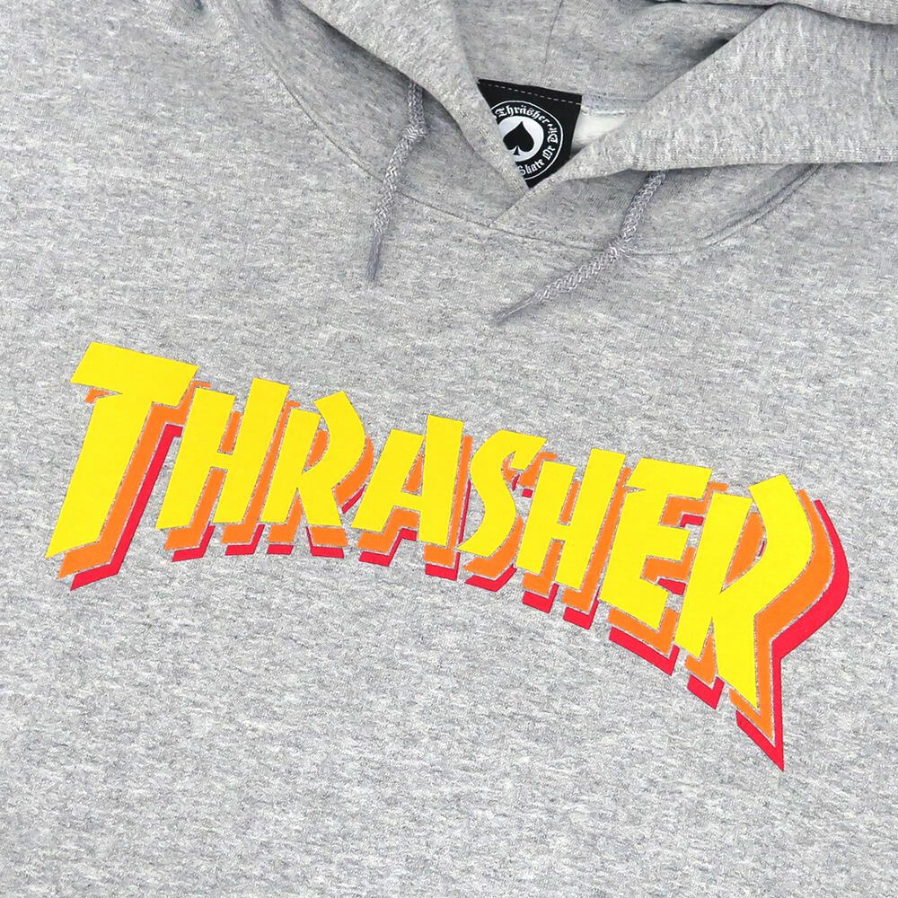 決算セール！） THRASHER HOOD スラッシャー パーカー STACKED GREY