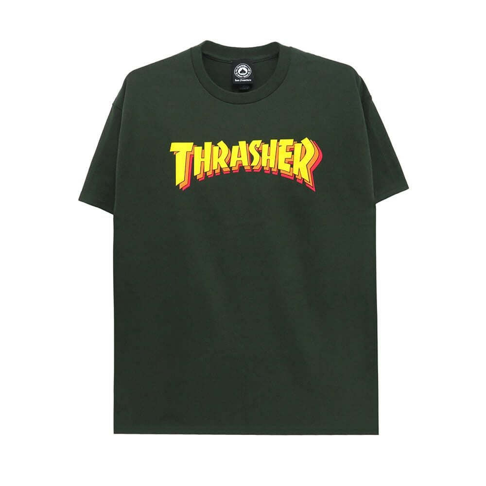 THRASHER T-SHIRT スラッシャー Tシャツ WHO CARES BY NECKFACE NAVY