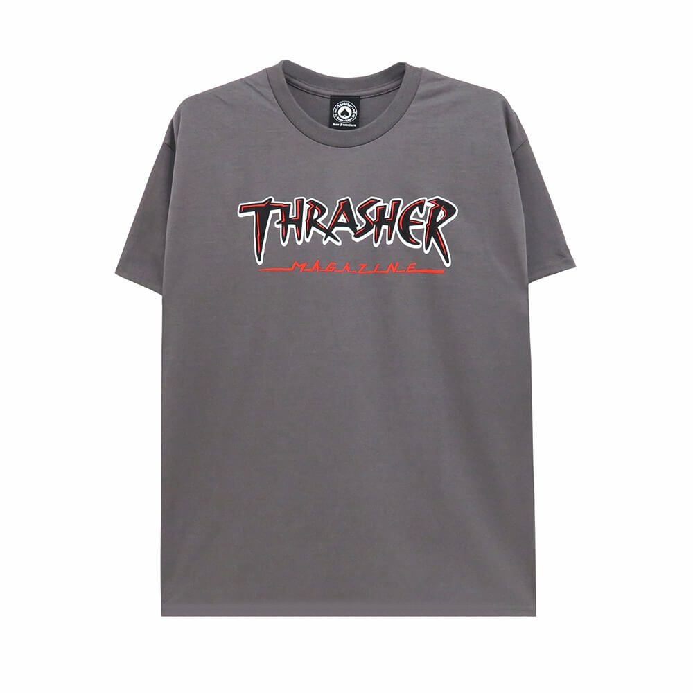 THRASHER T-SHIRT スラッシャー Tシャツ SLASH CHARCOAL（US企画） スケートボード スケボー 