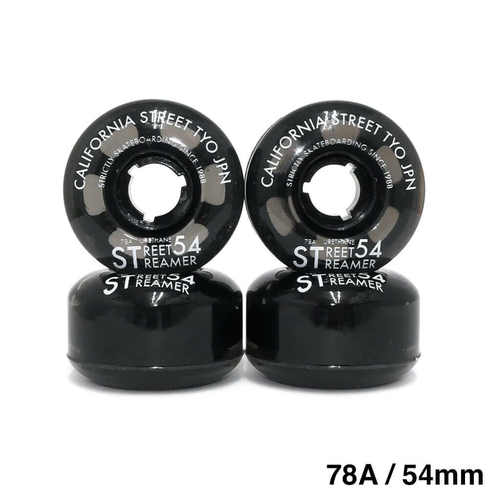 CALIFORNIA STREET WHEEL カリフォルニアストリート ソフトウィール（クルーザー） STREET STREAMER CLEAR（78A）黒クリア 54mm スケートボード スケボー 1