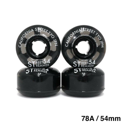 CALIFORNIA STREET WHEEL カリフォルニアストリート ソフトウィール（クルーザー） STREET STREAMER CLEAR（78A）黒クリア 54mm スケートボード スケボー 1