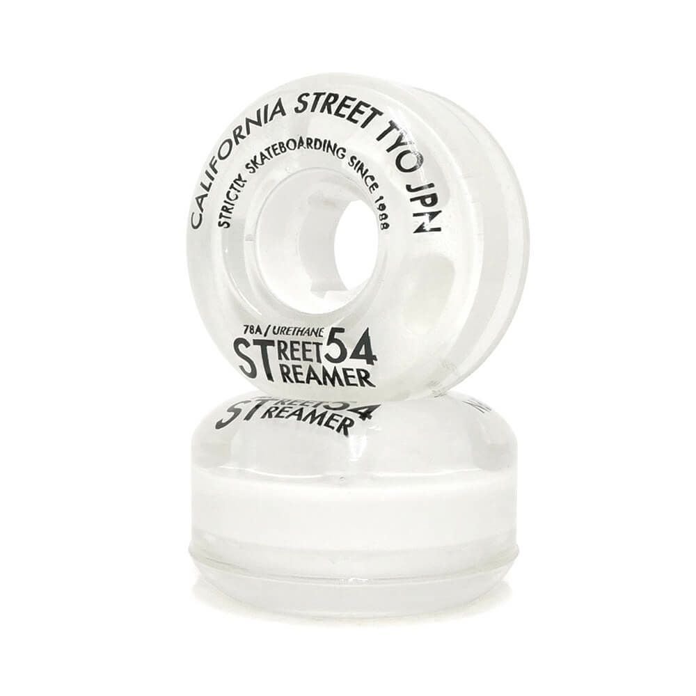 CALIFORNIA STREET WHEEL カリフォルニアストリート ソフトウィール（クルーザー） STREET STREAMER CLEAR（78A）白クリア 54mm スケートボード スケボー 2