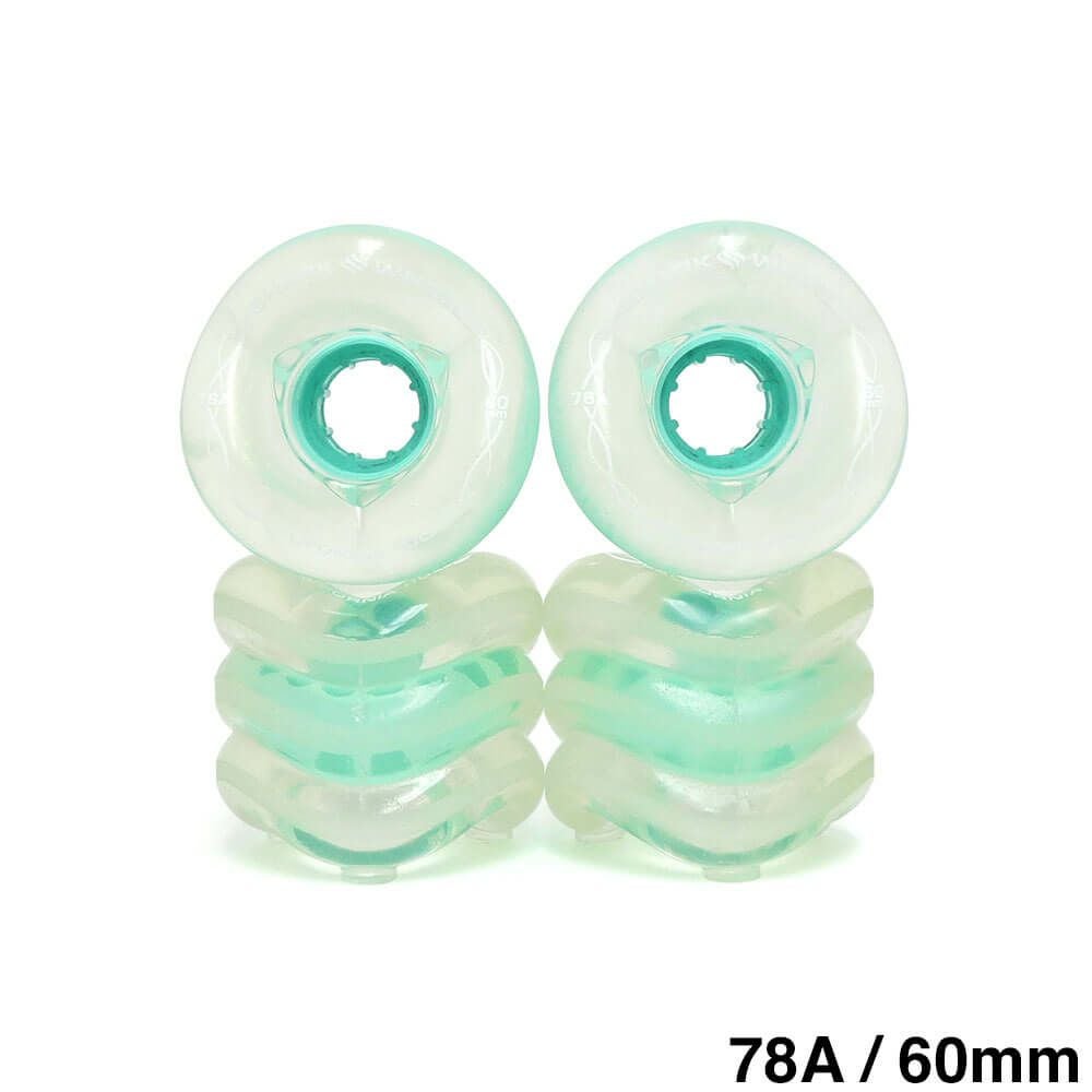 SHARK WHEEL シャークウィール ソフトウィール（クルーザー） CALIFORNIA ROLL（78A）CLEAR MINT HUB 60mm スケートボード スケボー 1