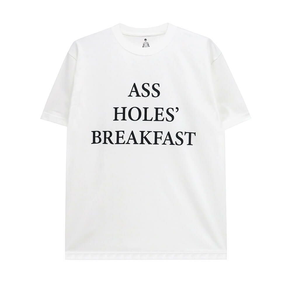  400BLOWS T-SHIRT フォーハンドレッドブロウズ Tシャツ ASSHOLE'S BREAKFAST WHITE スケートボード スケボー 