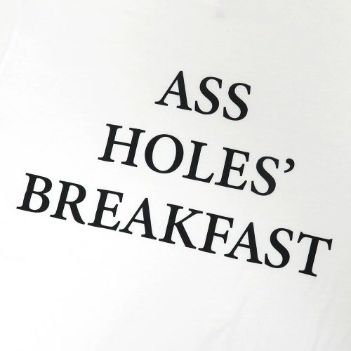  400BLOWS T-SHIRT フォーハンドレッドブロウズ Tシャツ ASSHOLE'S BREAKFAST WHITE スケートボード スケボー 1