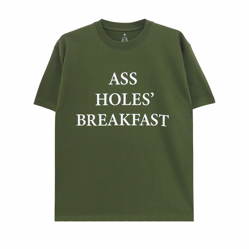 400BLOWS T-SHIRT フォーハンドレッドブロウズ Tシャツ ASSHOLE'S BREAKFAST DEEP GREEN スケートボード スケボー 