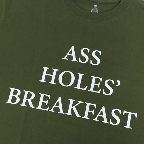 400BLOWS T-SHIRT フォーハンドレッドブロウズ Tシャツ ASSHOLE'S BREAKFAST DEEP GREEN スケートボード スケボー 1
