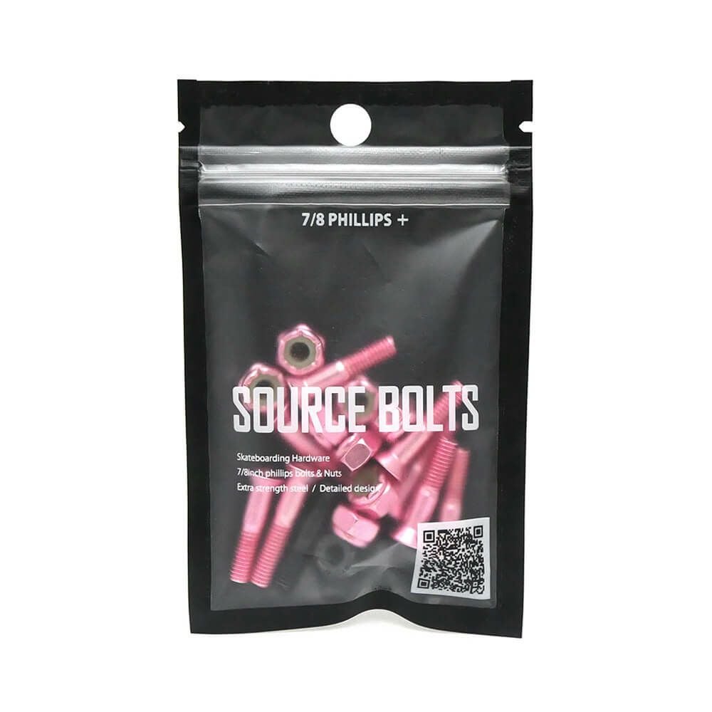 SOURCE BOLT ソース ボルト（プラス）7/8インチ PHILLIPS + HARDWARE PLATING SAKURA PINK スケートボード スケボー　1