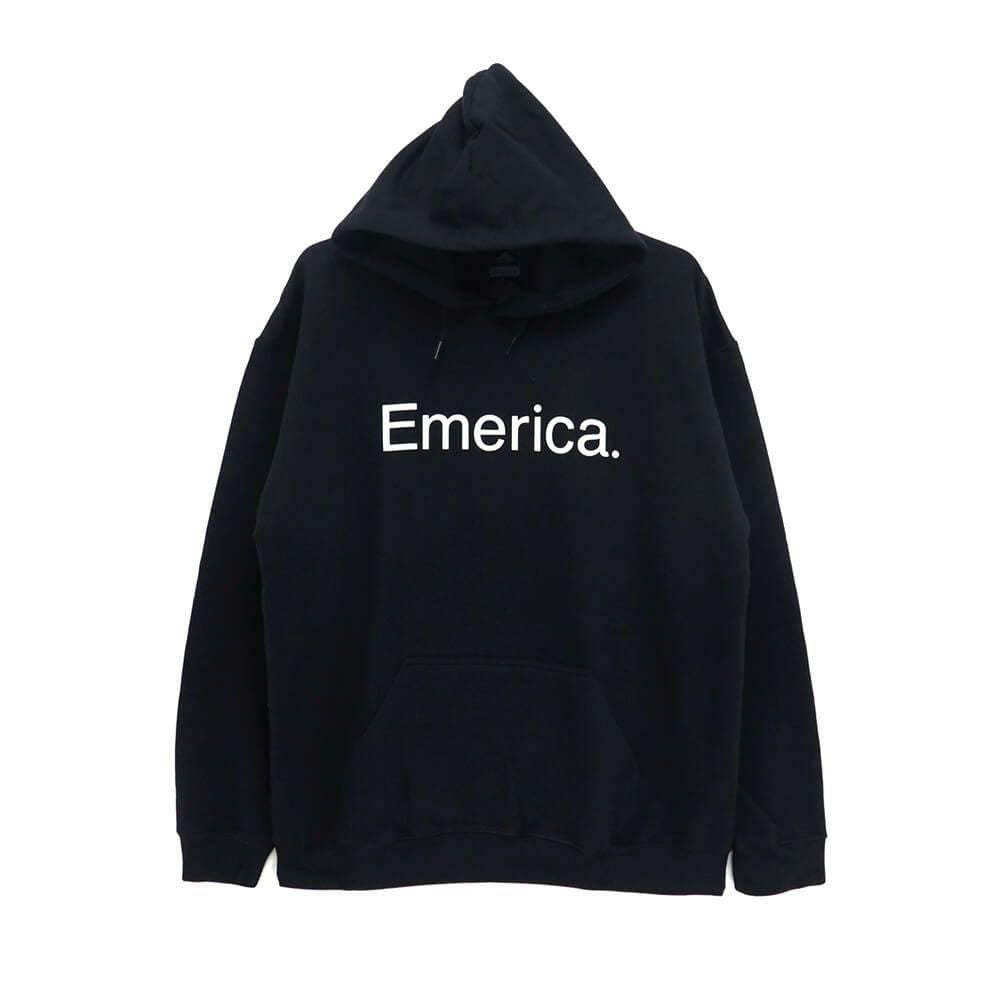 EMERICA HOOD エメリカ パーカー PURE LOGO BLACK スケートボード スケボー 