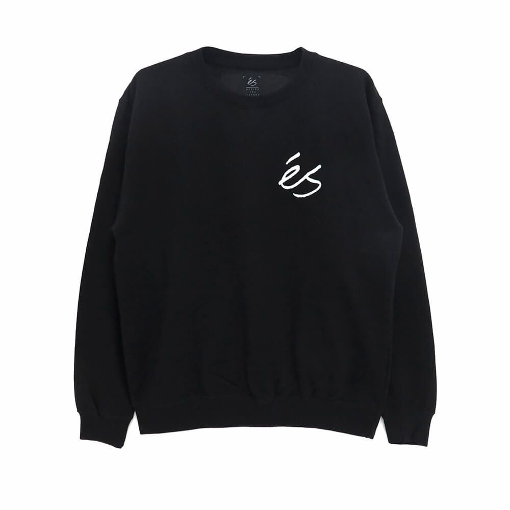 ES CREW SWEAT エス トレーナー MINI SCRIPT BLACK スケートボード スケボー 