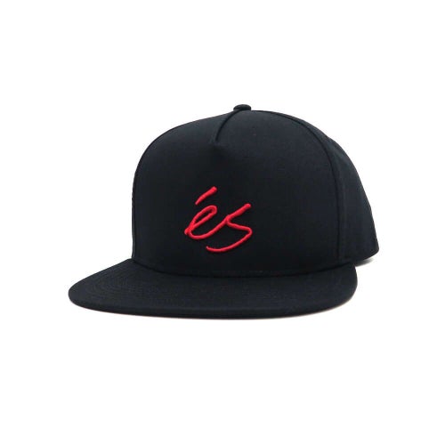 ES CAP エス キャップ SCRIPT SNAPBACK BLACK スケートボード スケボー 