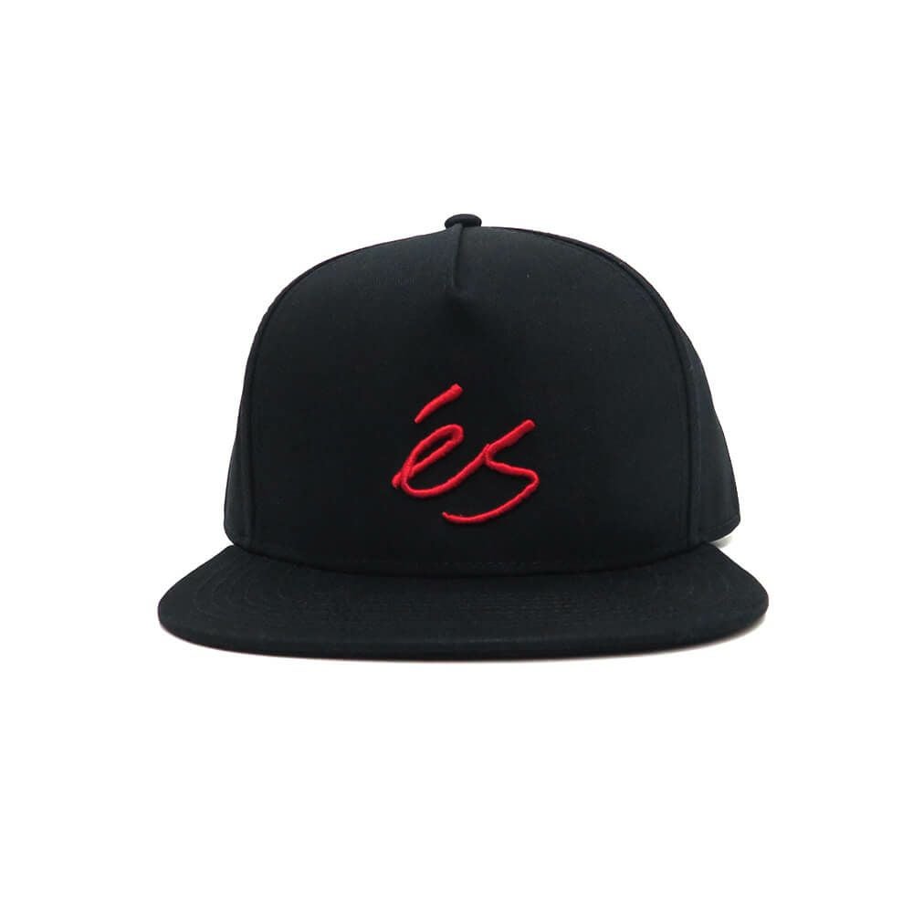 ES CAP エス キャップ SCRIPT SNAPBACK BLACK スケートボード スケボー 1