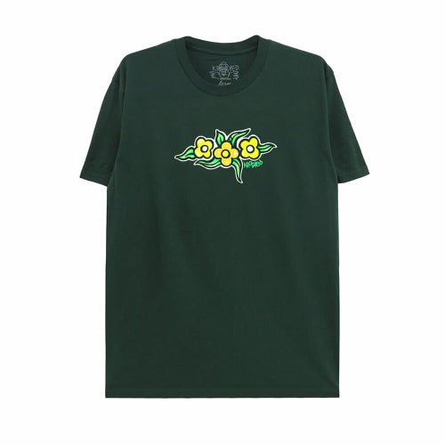 KROOKED T-SHIRT クルキッド Tシャツ FLOWERS FOREST GREEN スケートボード スケボー 