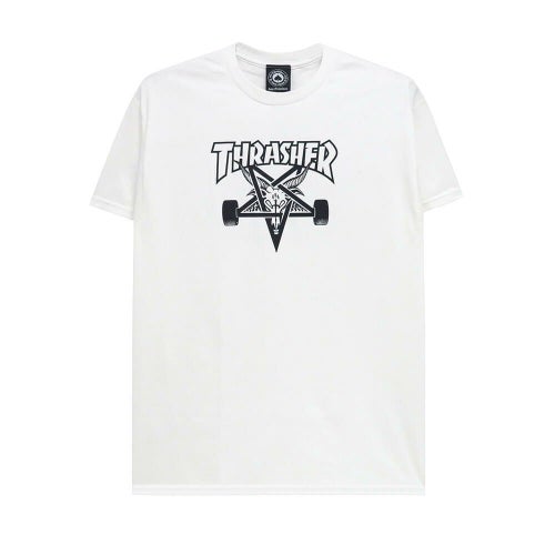 THRASHER T-SHIRT スラッシャー Tシャツ SKATEGOAT WHITE（US企画） スケートボード スケボー 