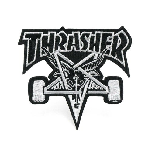 THRASHER PATCH スラッシャー ワッペン SK8GOAT BLACK/GREY（US企画） スケートボード スケボー　1