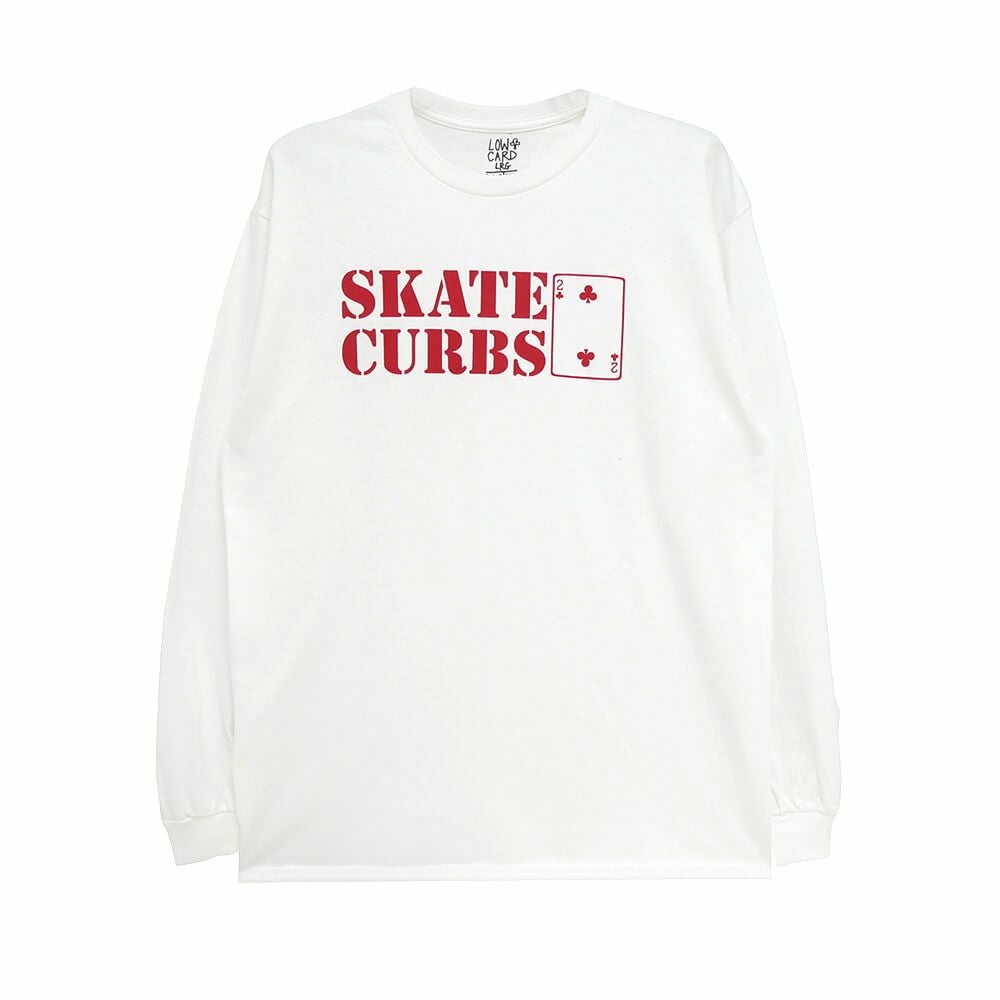 LOWCARD LONG SLEEVE ローカード ロングスリーブTシャツ SKATE CURBS WHITE スケートボード スケボー 